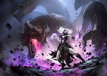 Neverwinter Magic Dragon , dragon, fantasy, magic, artist, artwork, digital-art, deviantart HD wallpaper