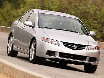 Auto, Trees, Acura, Cars, Asphalt, Front View, Speed, Style, Akura, Silver Metallic, 2003, Tsx HD wallpaper
