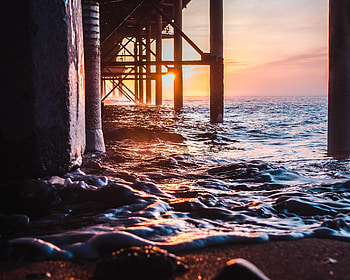 Nature, Water, Sunset, Sun, Waves, Design, Construction HD wallpaper