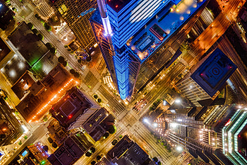 Cities, Architecture, Building, View From Above, Road, Night City HD wallpaper