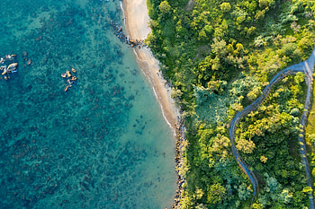 Coast, aerial view, Vietnam HD wallpaper