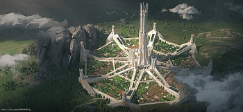Grand Spires: A Fantasy City in, fantasy, city, fantasy city HD wallpaper