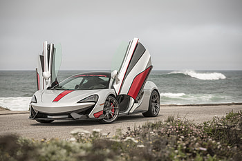Custom Gray McLaren 570S With Vertical Doors, mclaren-570s-spider, mclaren, 2018-cars, cars HD wallpaper