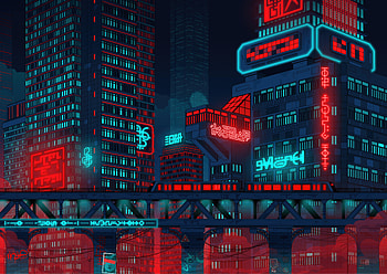 Urbanscape Night, scifi, city, artist, artwork, digital-art, behance HD wallpaper