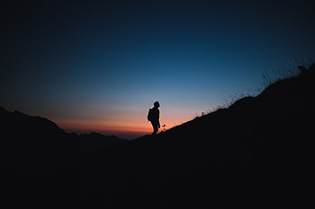 Alone, Night, Mountain, Dark, Silhouette, Journey, Lonely HD wallpaper