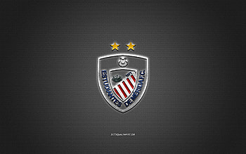 Estudiantes de Merida FC, Venezuelan football club, gray yellow logo, white carbon fiber background, Venezuelan Primera Division, football, Merida, Venezuela, Estudiantes de Merida FC logo HD wallpaper