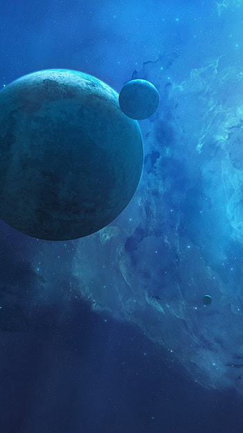 Blue Art, Planets HD phone wallpaper