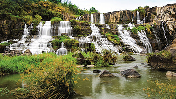 Ba Be Lake, Ban Gioc Waterfalls, Vietnam, vietnam, nature, waterfalls, lake HD wallpaper