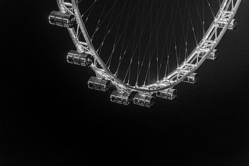 Minimalism, Bw, Chb, Ferris Wheel HD wallpaper