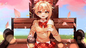 Light Brown Hair Yoimiya With Icecreams Genshin Impact HD wallpaper