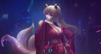Cyber cat girl, fantasy, artwork HD wallpaper