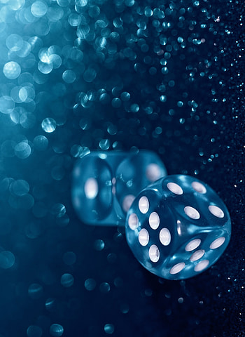 Blue dice, bokeh HD phone wallpaper
