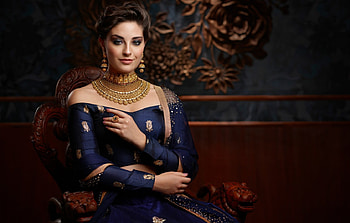 girl, fashion, Smile, beautiful, model, beauty, brunette, pose, indian, makeup, Jewellery for , section девушки, Jewellery Model HD wallpaper