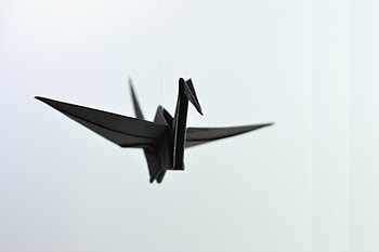 Origami, paper bird, black, minimal HD wallpaper