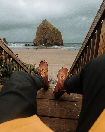 Beach, Rock, Miscellanea, Miscellaneous, Legs, Stairs, Ladder, Boots, Shoes HD phone wallpaper