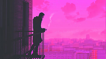 I Haven Been Thinking Too Much , smoking, artist, artwork, digital-art, synthwave HD wallpaper