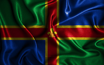 Lincolnshire flag, , silk wavy flags, english counties, Flag of Lincolnshire, fabric flags, 3D art, Lincolnshire, Europe, Counties of England, Lincolnshire 3D flag, England HD wallpaper