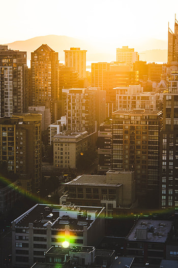 Cities, City, Building, View From Above, Glare, Shine, Light HD phone wallpaper