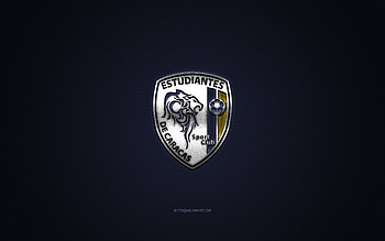 Estudiantes Caracas SC, Venezuelan football club, blue logo, blue carbon fiber background, Venezuelan Primera Division, football, Caracas, Venezuela, Estudiantes Caracas SC logo HD wallpaper