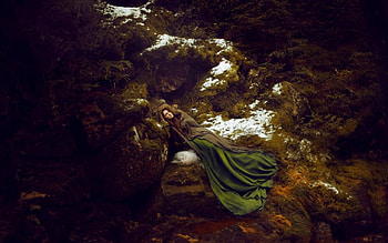 Lonely, style, model, lying, woman HD wallpaper
