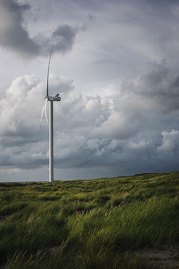Nature, Clouds, Miscellanea, Miscellaneous, Meadow, Wind Power Plant, Turbine HD phone wallpaper