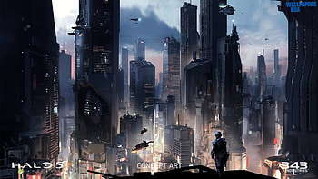 halo-5-guardians-concept-art- HD wallpaper