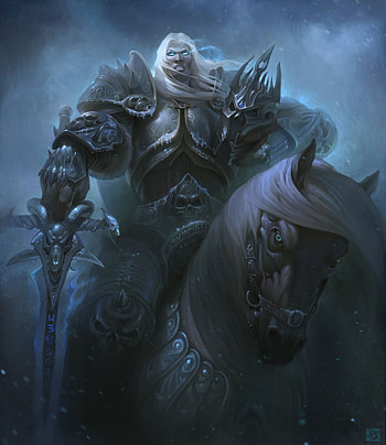 Lich King, Mundo de Warcraft, Caballero de la Muerte, Ilustraciones Warcraft HD phone wallpaper