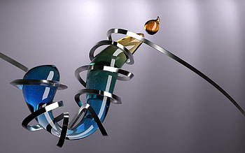 3D, Form, Glass, Plexus, Spiral HD wallpaper