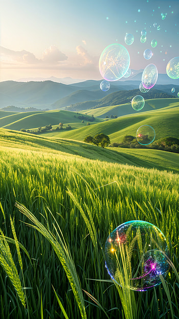 Serene Grassland: A Dreamy , landscape, field, grass HD phone wallpaper