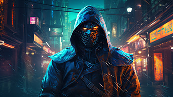 Fantasy Ninja Warrior in Cyberpunk Style, cyberpunk, ninja, fantasy, warrior, fantasy warrior HD wallpaper