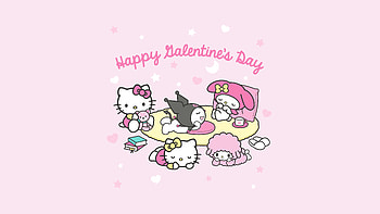 Kuromi and Hello Kitty Valentine's Day Anime, Kuromi (Onegai My Melody), Hello Kitty, Onegai My Melody, Anime HD wallpaper