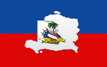 Haiti map silhouette, Flag of Haiti, silhouette on the flag, Haiti, 3d Haiti map silhouette, Haiti flag, Haiti 3d map HD wallpaper