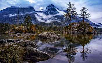 Mountain Lake in Germany, germany, reflection, lake, mountain HD wallpaper