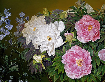By Jose Escofet, jose escofet, art, painting, flower HD wallpaper