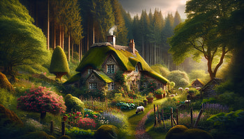 Cottagecore Serenity: Ultra, cottagecore, cottage, forest, landscape, nature HD wallpaper