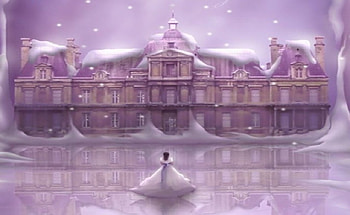 Dream World, pink, snow, woman, dream, ice, mansion HD wallpaper