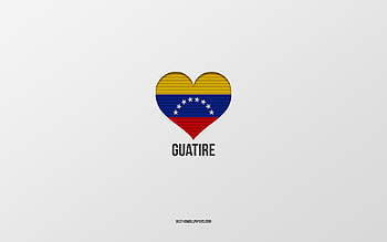 I Love Guatire, Venezuelan cities, Day of Guatire, gray background, Guatire, Venezuela, Venezuelan flag heart, favorite cities, Love Guatire HD wallpaper