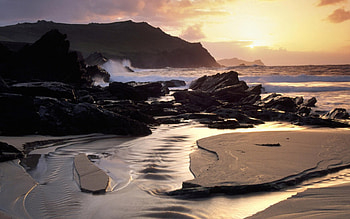 Beach Sunset, sea, sun, sunset, ocean, beach HD wallpaper
