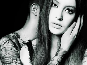 If i tell you something, graphy, black and white, love, face, tattoo HD wallpaper