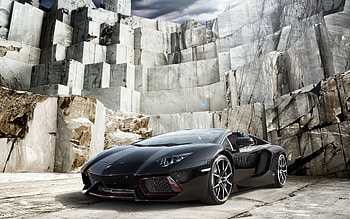 Lamborghini Aventador, supercar, front view, Aventador exterior, black purple Aventador, Italian supercars, Lamborghini HD wallpaper