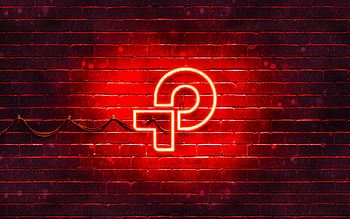 TP-Link red logo, , red brickwall, TP-Link logo, brands, TP-Link neon logo, TP-Link HD wallpaper