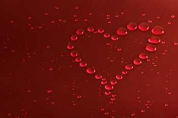Love, Drops, Surface, Heart HD wallpaper