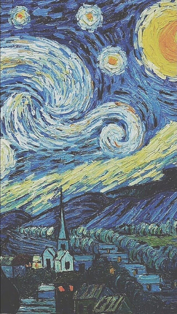 The Starry Night, TARDIS-themed , Van Gogh, Doctor Who HD phone wallpaper
