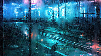 Cat Train Rain Stop , rain, train-station, cat, artist, artwork, digital-art, artstation HD wallpaper