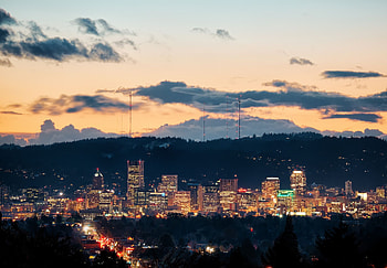 Portland Skyline, Travels, Portland Oregon, After Sunset HD wallpaper