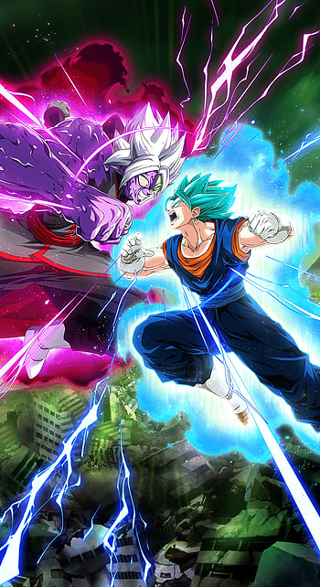 Super Saiyan Blue Vegito vs Zamasu - Epic Dokkan Battle, video game, Dragon Ball Z Dokkan Battle, Vegito (Dragon Ball), Super Saiyan Blue HD phone wallpaper