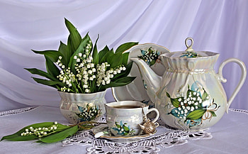 Still Life, flowers, tea, cup HD wallpaper