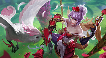 Heartseeker, wings, frumusete, bird, pasare, girl, valentine, feather, fantasy, green, league of legends, luminos HD wallpaper