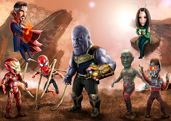 2018 Avengers Infinity War , avengers-infinity-war, superheroes, thanos, iron-man, mantis, drax-the-destroyer, star-lord, spiderman, doctor-strange, behance, artwork, digital-art, artist HD wallpaper