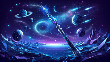 Mystical Space Wand, wand, magic, universe, planet, cosmic HD wallpaper